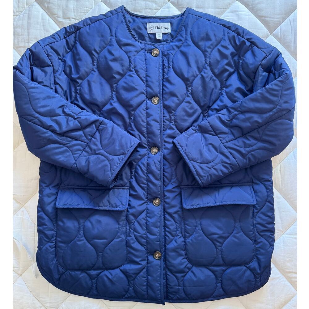 NWOT THE DROP James Loose Oversized Quilted Puffer Preppy Jacket Size M - Picture 3 of 6